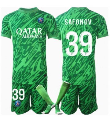 Paris Saint-Germain Matvei Safonov #39 Brankář Domácí dres komplet pro Děti 2024-25 Krátkým Rukávem (+ Krátké kalhoty)